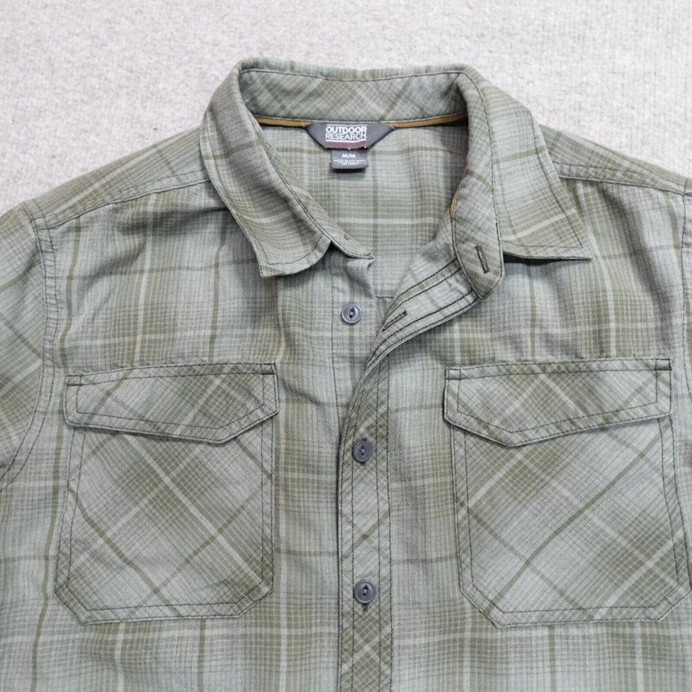 Outdoor Research Shirt Medium Green Plaid Tangent II